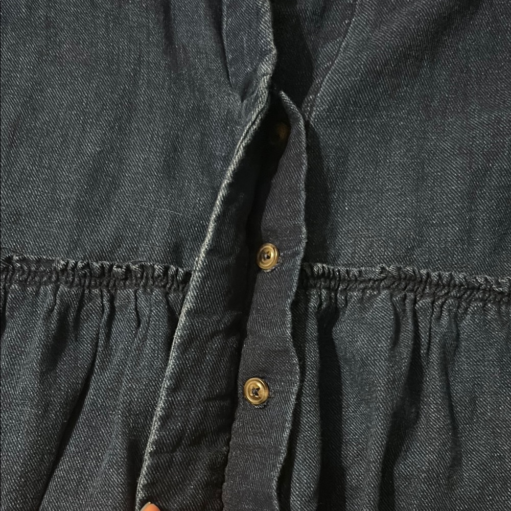 Pilcro Reworked Babydoll Blouse Chambray Jacket Lightweight Feminine - Picture 2 of 12